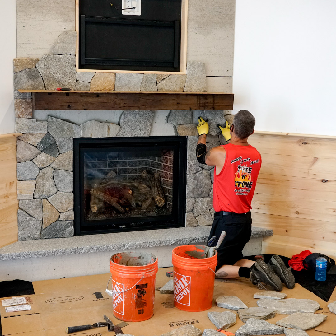 Custom Brick Fireplace Surround in Laconia, NH