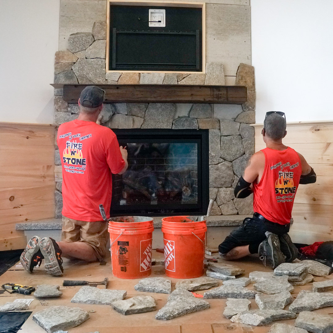 Custom fireplace surround in Wolfeboro, NH